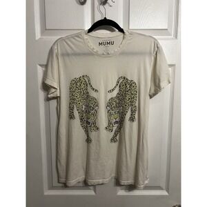 Show Me Your Mumu XS Short Sleeve Dancing Leopard Graphic T Shirt Organic Cotton